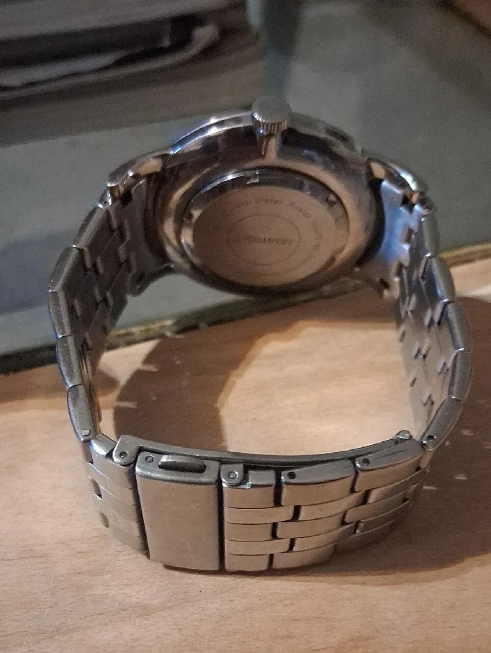Armitron Silver Watch with Blue Sunburst Dial